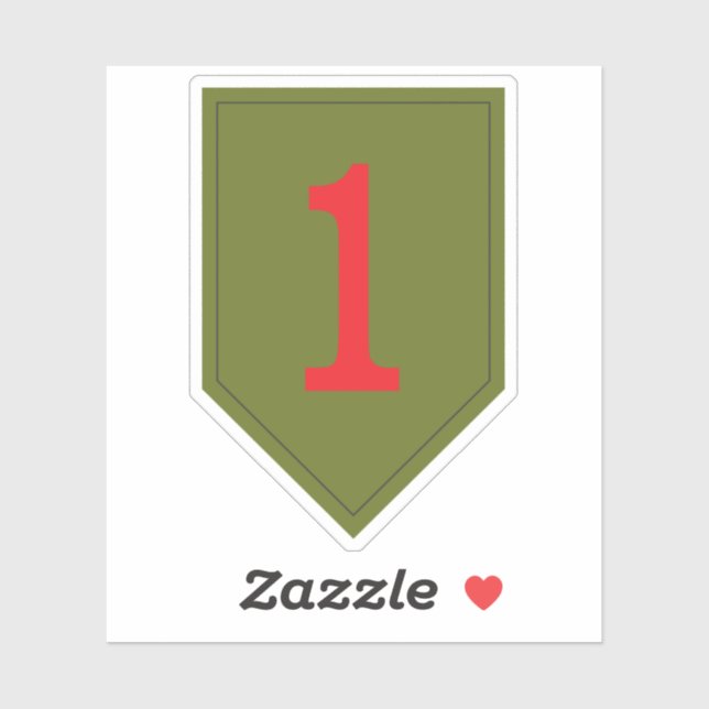 1st US Infantry Division The Big Red One patch Sticker (Sheet)