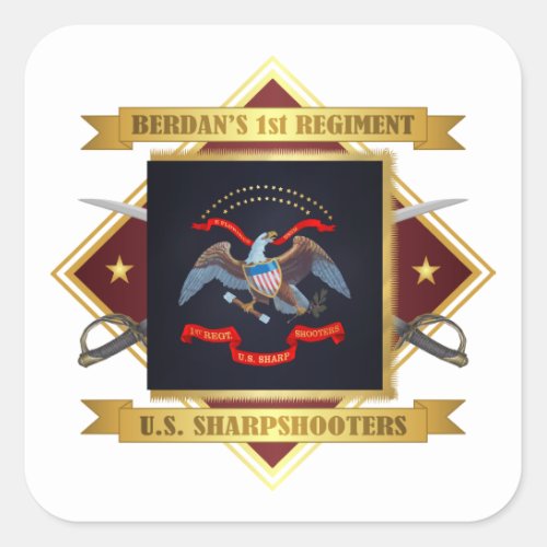 1st US Sharpshooters Square Sticker