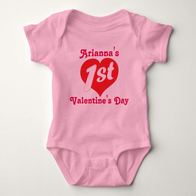 1st Valentine's Day Baby Bodysuit (Front)