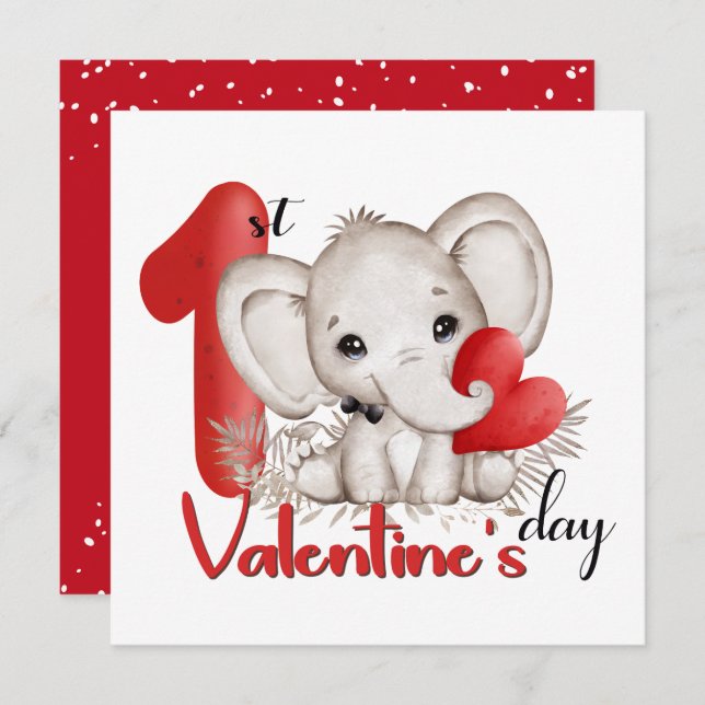 1st Valentine's day card for a baby boy (Front/Back)