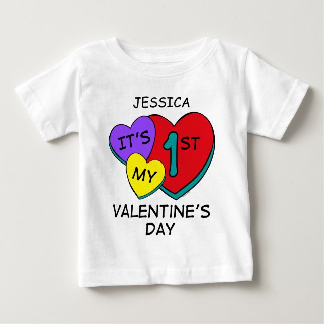 1st Valentine's Day Hearts Infant T-Shirt (Front)