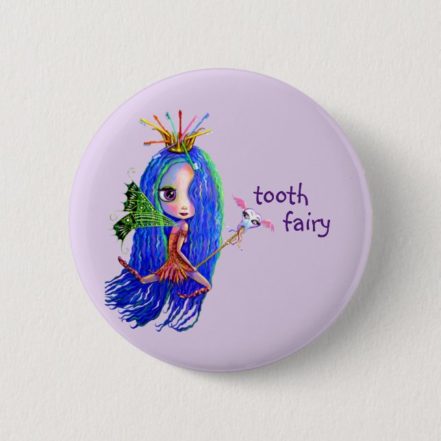1st Visit From the Tooth Fairy Crown Cute Pinback Button (Front)