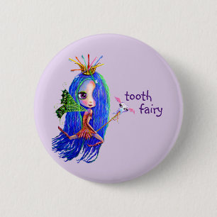 1st Visit From the Tooth Fairy Crown Cute Pinback Button