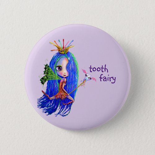 1st Visit From the Tooth Fairy Crown Cute Pinback Button