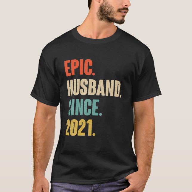 1St Wedding Aniversary Gift For Him Epic Husband S T-Shirt (Front)