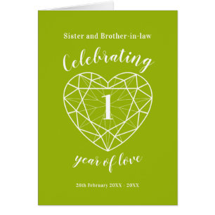 1st wedding anniversary 1 year of love peridot cards
