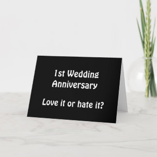 1st Wedding Anniversary Card