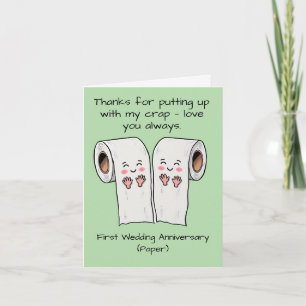 1st wedding anniversary card Paper first
