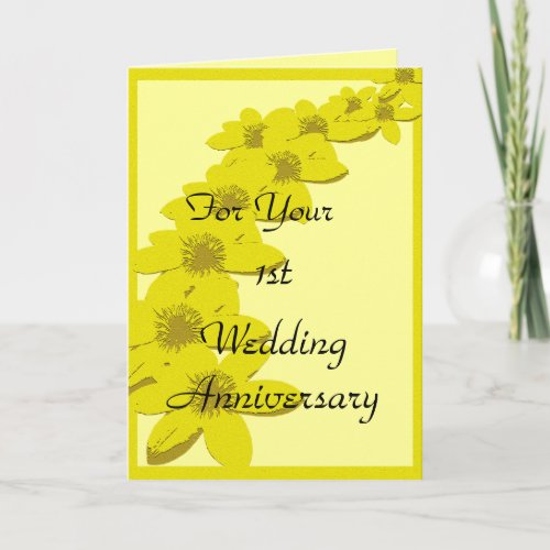 1st Wedding Anniversary Card Template