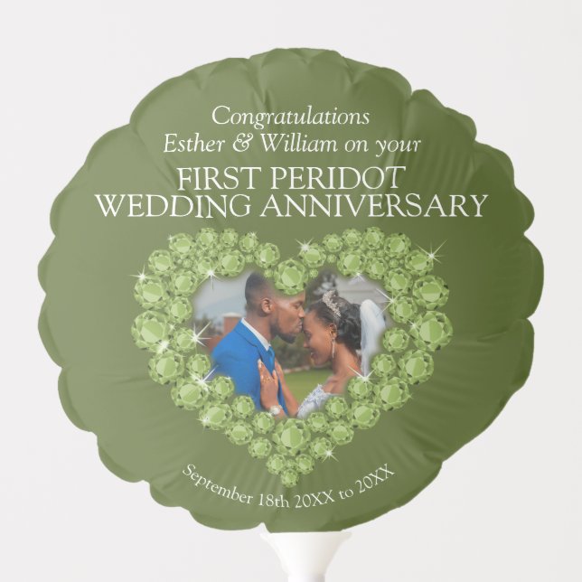 1st wedding anniversary custom photo balloon (Front)