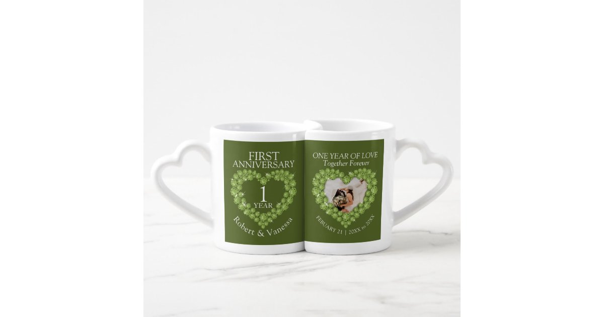 Personalised Pair of Mr & Mrs Forever To Go (1st-70th) Gift Mugs