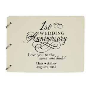 1st Wedding Anniversary Decorative Guest Book