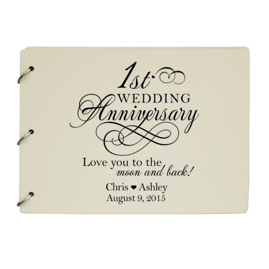 1st Wedding Anniversary Decorative Guest Book (Front)