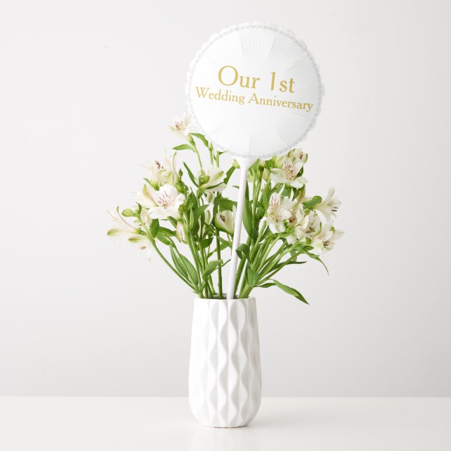 1st Wedding Anniversary Gold Wedding Balloon (Vase)
