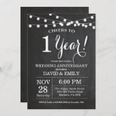1st Wedding Anniversary Invitation Chalkboard (Front/Back)