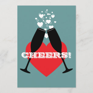 1st Wedding Anniversary Invitation - Cheers!