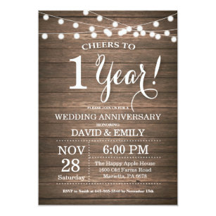  1st  Anniversary  Wedding  Invitations  Zazzle