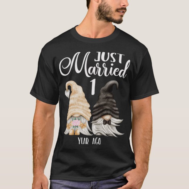 1st Wedding Anniversary  - Just Married 1 Year T-Shirt (Front)