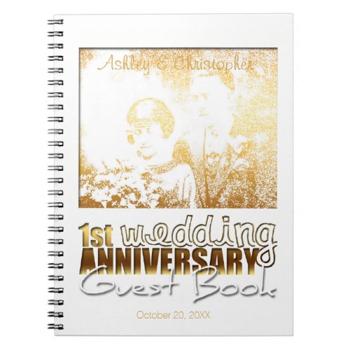 1st Wedding Anniversary Modern Custom Guest Book