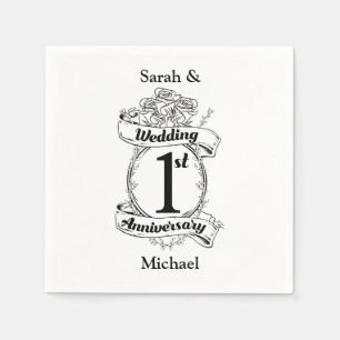 1st Wedding Anniversary Napkins