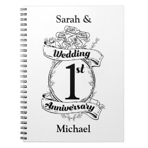 1st Wedding Anniversary Notebook