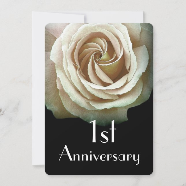 1st Wedding Anniversary  Papyrus Yellow Rose A02D Invitation (Front)
