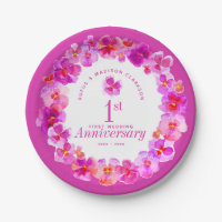 1st wedding anniversary party pink pansy