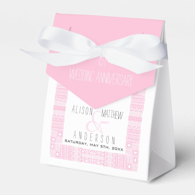 1st Wedding Anniversary Personalized Favor Box (Front Side)