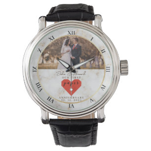 1st Wedding Anniversary Personalized Paper Wedding Watch