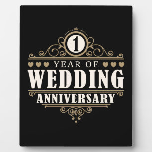 1st Wedding Anniversary Plaque