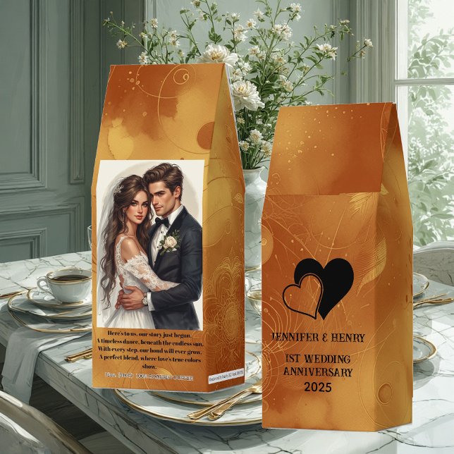 1st Wedding Anniversary Poem Newly Wed Photo Brown Roasted Coffee (1st Wedding Anniversary Poem Newly Wed Photo Brown Roasted Coffee)