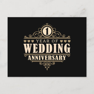 1st Wedding Anniversary Postcard