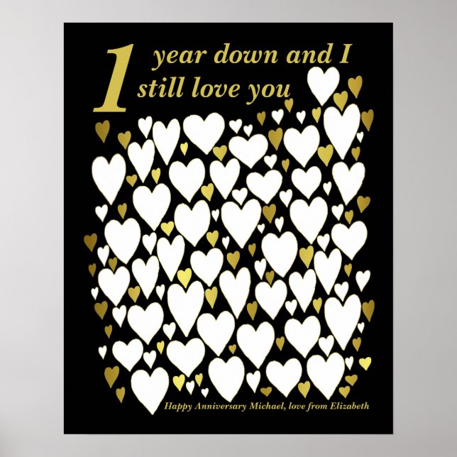 1st Wedding Anniversary Reasons I Love You Poster (Front)