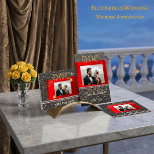 1st Wedding Anniversary Save the Date Photo   Gold Invitation