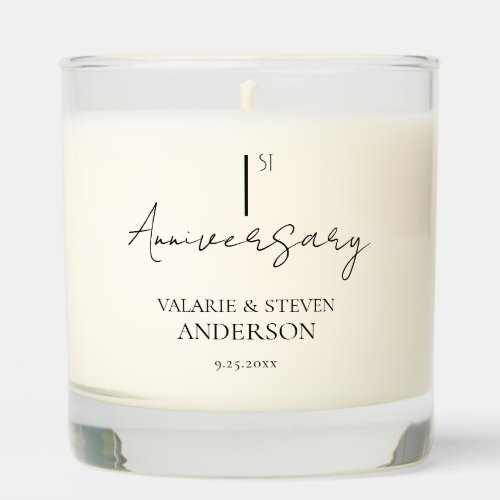 1st Wedding Anniversary Scented Jar Candle