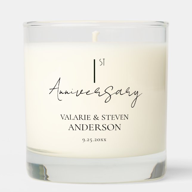 1st Wedding Anniversary Scented Jar Candle (Front)