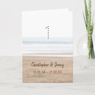 1st wedding anniversary surfing beach card