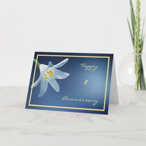 1st Wedding Anniversary Wishes Madonna Lily Card