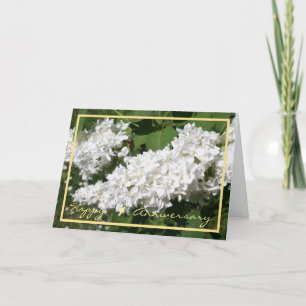 1st Wedding Anniversary Wishes White Lilac Elegant Card