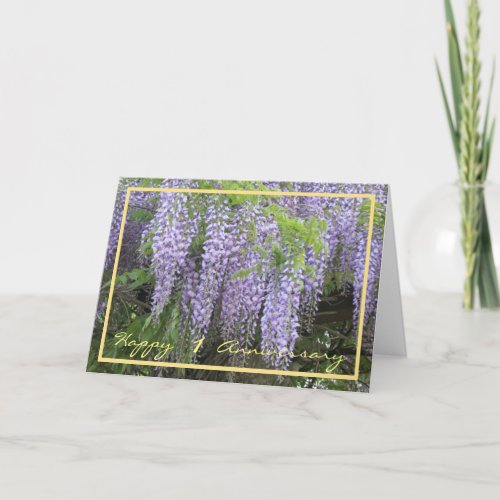 1st Wedding Anniversary Wishes Wisteria Elegant Card