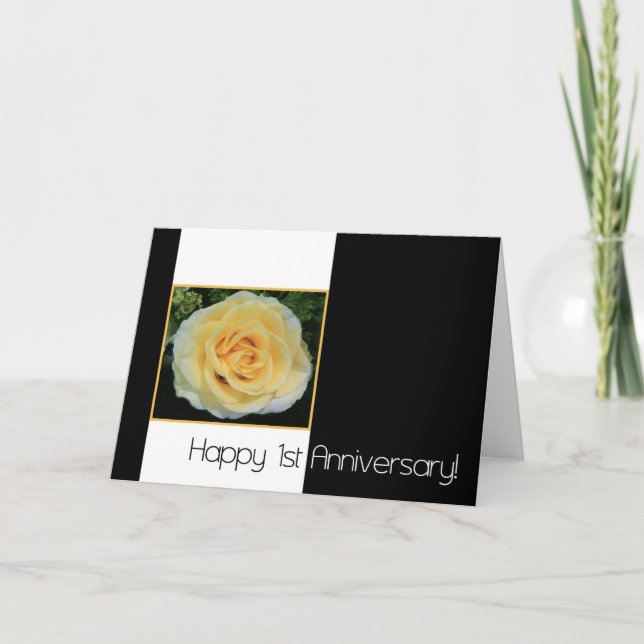 1st Wedding Anniversary - Yellow Rose Card (Front)
