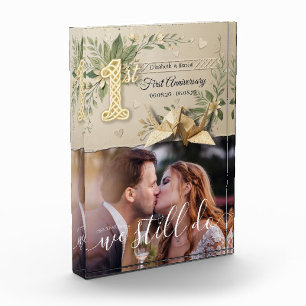 1st Wedding Paper Anniversary Papercut Crane Photo Block