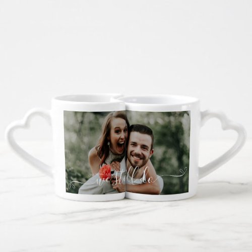 1st Wedding Paper Anniversary Papercut Crane Photo Coffee Mug Set