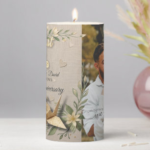 1st Wedding Paper Anniversary Papercut Crane Photo Pillar Candle
