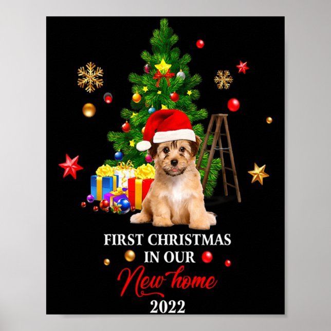 1st Xmas In Our New Home Xmas Norfolk Terrier T Sh Poster (Front)
