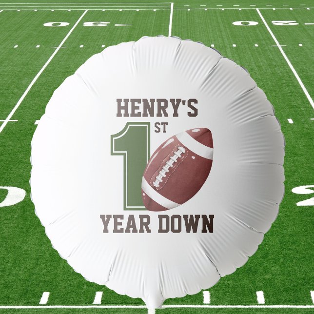1st Year Down | Football Birthday Balloon (First year down | Football 1st birthday balloon)