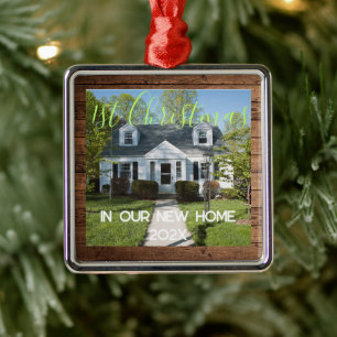 1st Year in New Home - Year - Personalize Photo Metal Ornament