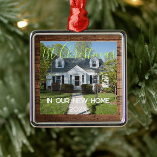 1st Year in New Home - Year - Personalize Photo Metal Ornament
