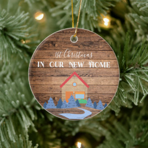 1st Year in our New Home - Year - Personalize Ceramic Ornament