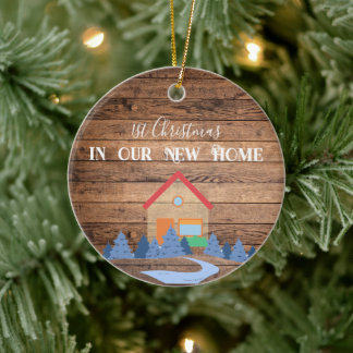 1st Year in our New Home - Year - Personalize Ceramic Ornament